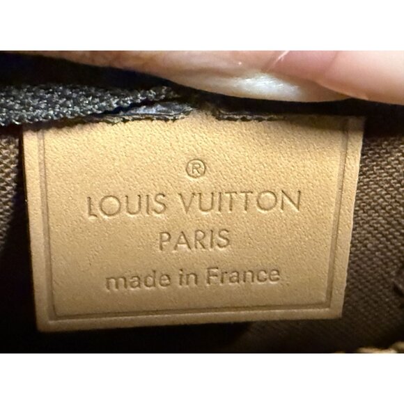 Louis Vuitton Monogram Mini Handbag Brown Leather Canvas Gold Hardware - Picture 12 of 16